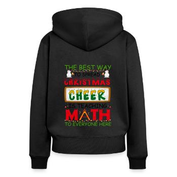 Ugly Christmas Mathe-Lehrer Ugly Christmas Sweater - Frauen Premium Bio Zip Hoodie - Schwarz - Hinten - Julia (174cm)