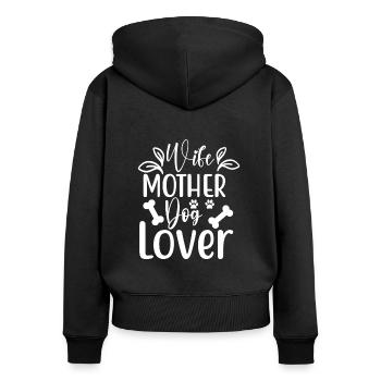 Ehefrau Mutter Hundeliebhaberin - Frauen Premium Bio Zip Hoodie - Schwarz - Hinten - Julia (174cm)