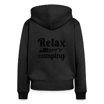 Randonnée Nature Montagnes - Sweat à capuche zippé Premium bio Femme - noir - Dos - Julia (174cm)