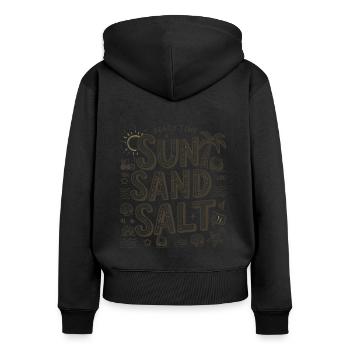 Beach Time Sun Sand Salt - Women's Premium Organic Zip Hoodie - black - Back - Julia (174cm)