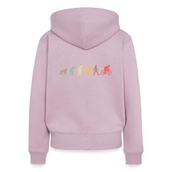 Bike Retro Cycling Evolution Bicycle - Sweat à capuche zippé Premium bio Femme - rose poudré - Dos - Julia (174cm)