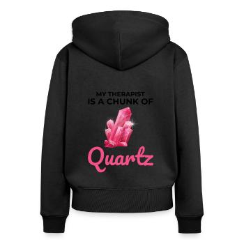 Crystal Collecting Rock Hunting Mineral Collector - Women's Premium Organic Zip Hoodie - black - Back - Julia (174cm)