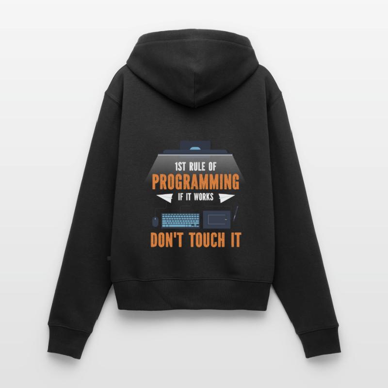 Programmeur Code de programmation Ordinateur Sweat à capuche zippé Premium bio Femme