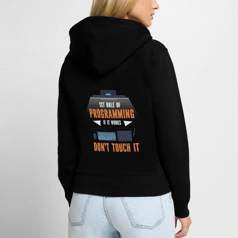 Programmeur Code de programmation Ordinateur Sweat à capuche zippé Premium bio Femme