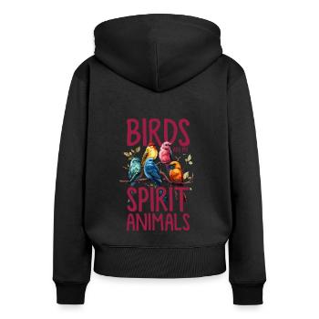 Bird Watching Funny Spirit Animal Birds Lovers - Women's Premium Organic Zip Hoodie - black - Back - Julia (174cm)