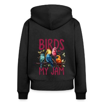 Lustige Vögel Vogelkunde Ornithologe Lustiger Vogelbeobachter - Frauen Premium Bio Zip Hoodie - Schwarz - Hinten - Julia (174cm)