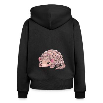 Juste un garçon qui aime l’amant des pangolins drôle - Sweat à capuche zippé Premium bio Femme - noir - Dos - Julia (174cm)