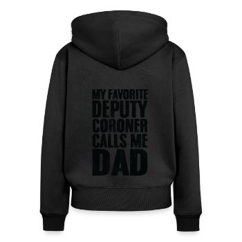 Mein Lieblings-Deputy Coroner nennt mich Papa lustig - Frauen Premium Bio Zip Hoodie - Schwarz - Hinten - Julia (174cm)