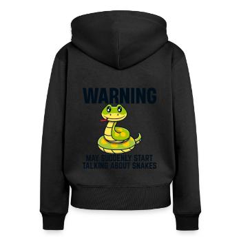Drôle Serpent Reptile Herpétologie Serpent Serpent - Sweat à capuche zippé Premium bio Femme - noir - Dos - Julia (174cm)