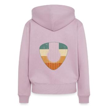 Vintage Guitar Pick Chitarrista Acoustic Player - Felpa con cappuccio con zip ecologica premium da donna - rosa antico - Retro - Julia (174cm)