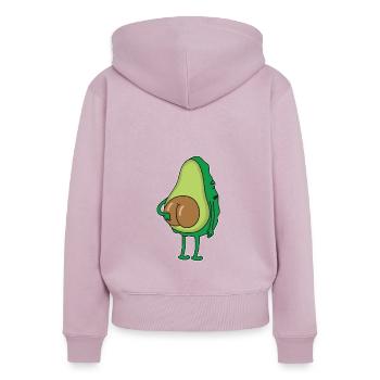 Avocadosamen Arsch vegan Avocado Hintern Gesäß - Frauen Premium Bio Zip Hoodie - Altrosa - Hinten - Julia (174cm)