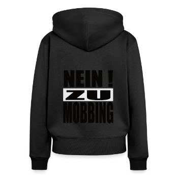 Gegen Mobbing Nein zu Mobbing - Frauen Premium Bio Zip Hoodie - Schwarz - Hinten - Julia (174cm)