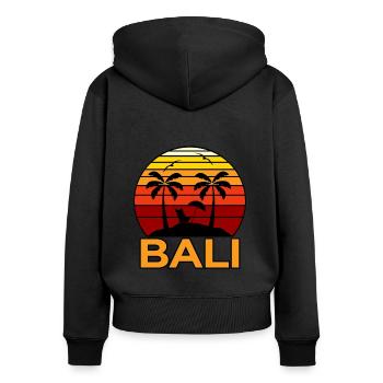 Bali - Sweat à capuche zippé Premium bio Femme - noir - Dos - Julia (174cm)