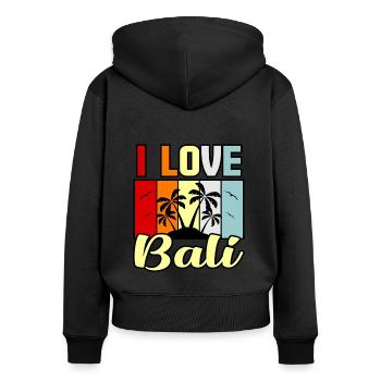 Bali - Sweat à capuche zippé Premium bio Femme - noir - Dos - Julia (174cm)