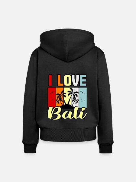 Bali - Frauen Premium Bio Zip Hoodie - Schwarz