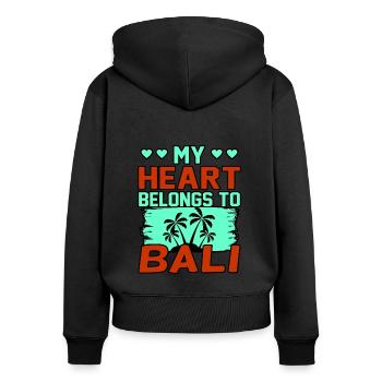 Bali - Sweat à capuche zippé Premium bio Femme - noir - Dos - Julia (174cm)