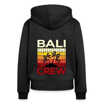 Bali - Frauen Premium Bio Zip Hoodie - Schwarz - Hinten - Julia (174cm)