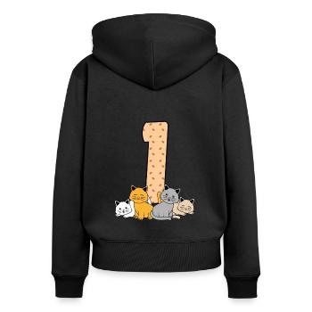 1st birthday - Women's Premium Organic Zip Hoodie - black - Back - Julia (174cm)