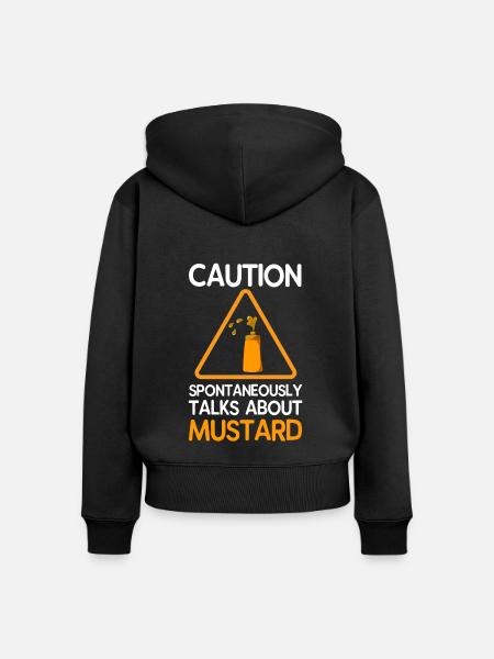 Senf gelb gewürz geschenk - Frauen Premium Bio Zip Hoodie - Schwarz
