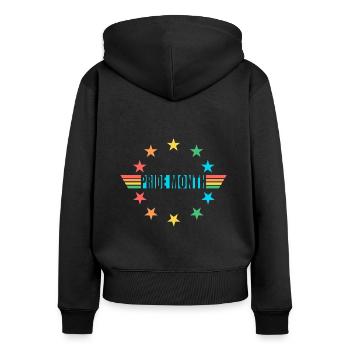 Pride Month - LGBT Gay Pride Transgender Community - Frauen Premium Bio Zip Hoodie - Schwarz - Hinten - Julia (174cm)