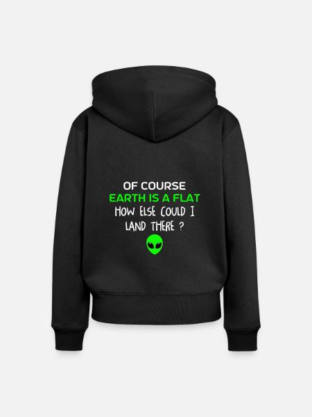 Alien - Frauen Premium Bio Zip Hoodie - Schwarz