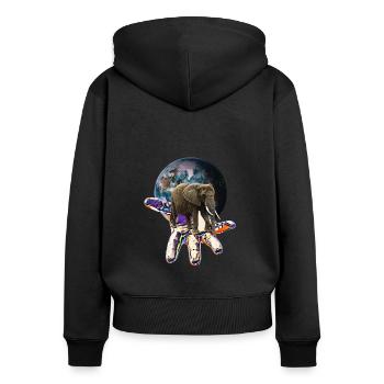 Elephant - Women's Premium Organic Zip Hoodie - black - Back - Julia (174cm)