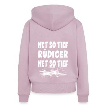 Net So Tief Rüdiger für einen Modellflieger Hobby - Frauen Premium Bio Zip Hoodie - Altrosa - Hinten - Julia (174cm)