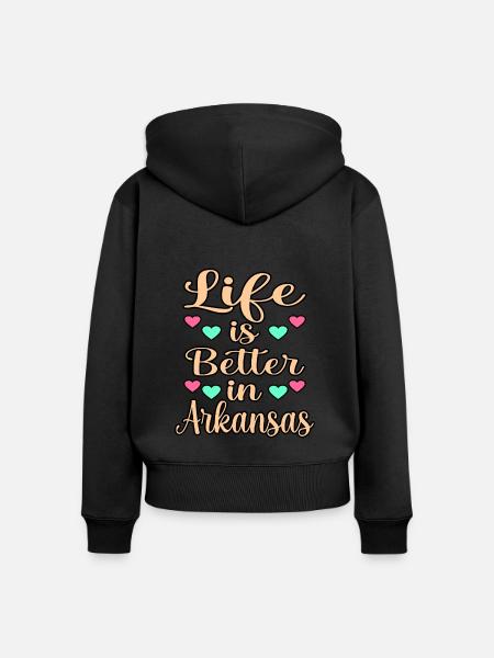 Leben In Arkansas geschenk - Frauen Premium Bio Zip Hoodie - Schwarz