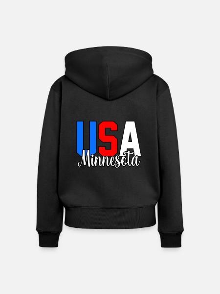 Usa minnesota geschenk - Frauen Premium Bio Zip Hoodie - Schwarz
