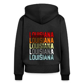 Louisiana abenteurer geschenk - Frauen Premium Bio Zip Hoodie - Schwarz - Hinten - Julia (174cm)