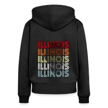 Cadeau d’un résident de l’Illinois - Sweat à capuche zippé Premium bio Femme - noir - Dos - Julia (174cm)