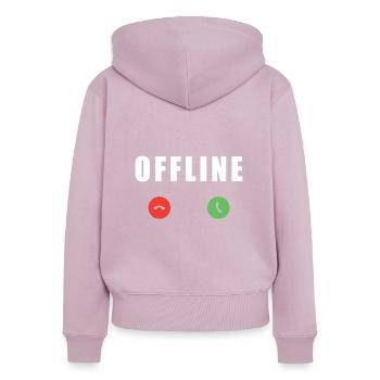 Offline Kein Empfang Signal Internet Verbindung - Frauen Premium Bio Zip Hoodie - Altrosa - Hinten - Julia (174cm)