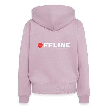 Offline Kein Empfang Signal Internet Verbindung - Frauen Premium Bio Zip Hoodie - Altrosa - Hinten - Julia (174cm)