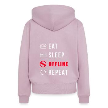 Offline Kein Empfang Signal Internet Verbindung - Frauen Premium Bio Zip Hoodie - Altrosa - Hinten - Julia (174cm)