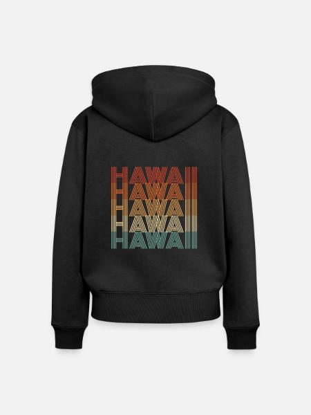 Hawaii-bewohner-geschenk - Frauen Premium Bio Zip Hoodie - Schwarz