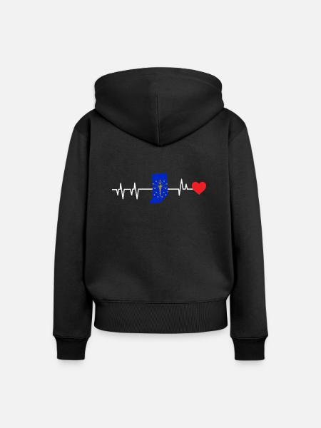 Indiana herzschlag geschenk - Frauen Premium Bio Zip Hoodie - Schwarz