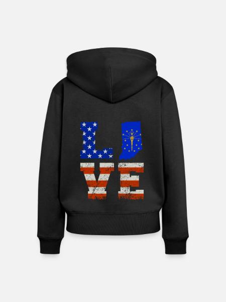 Liebe Indiana Geschenk - Frauen Premium Bio Zip Hoodie - Schwarz
