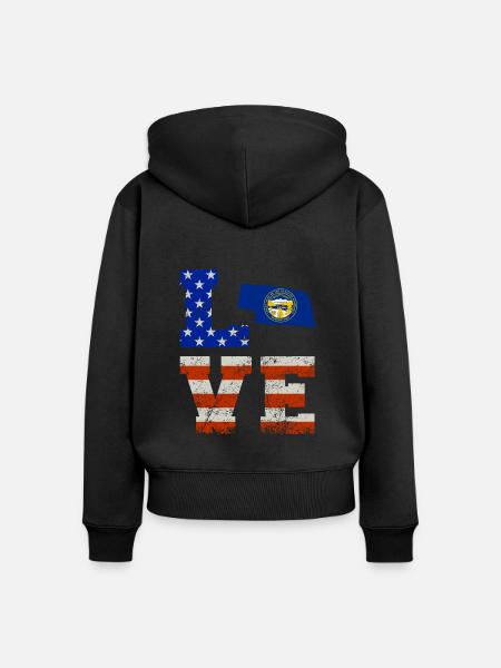 Liebes nebraska geschenk - Frauen Premium Bio Zip Hoodie - Schwarz