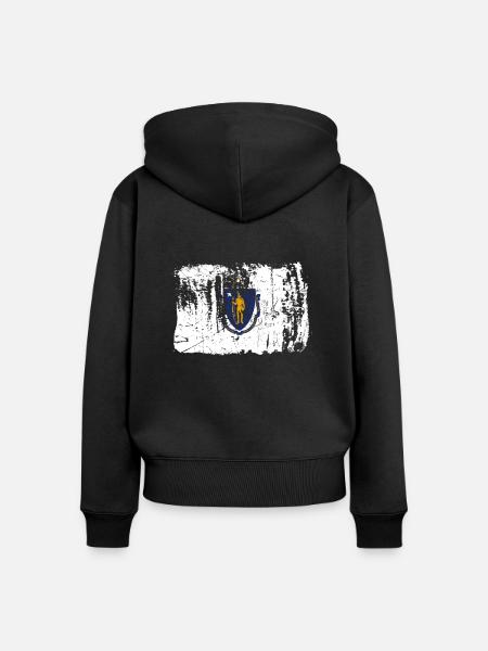 Massachusetts Reist Geschenk - Frauen Premium Bio Zip Hoodie - Schwarz