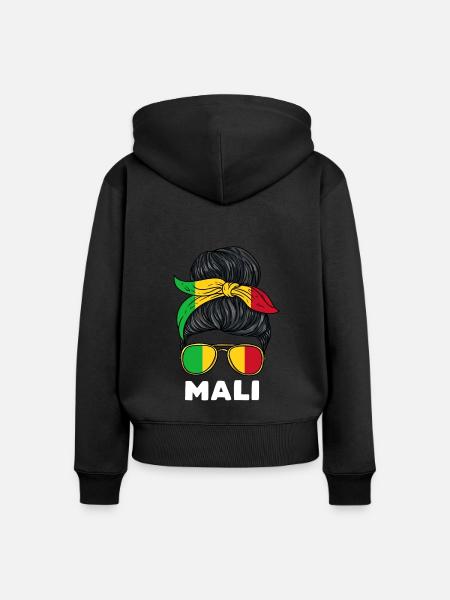 Mali Mädchen - Frauen Premium Bio Zip Hoodie - Schwarz