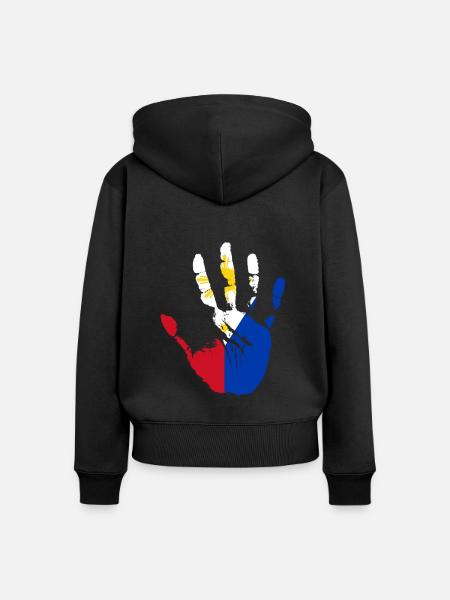 Unterstütze Philippinen Geschenk - Frauen Premium Bio Zip Hoodie - Schwarz