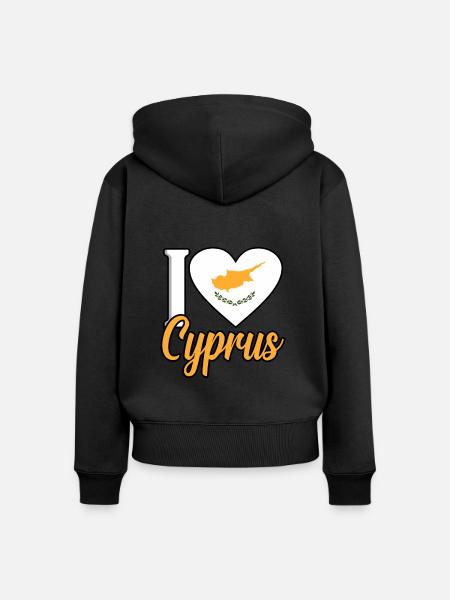 Zypern - Frauen Premium Bio Zip Hoodie - Schwarz