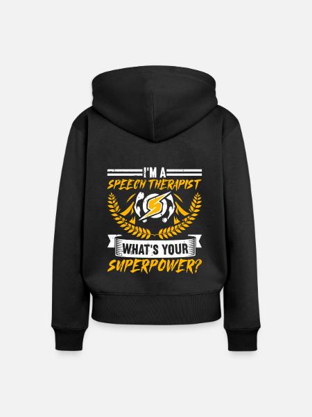 Sprachtherapeut Logopäde Geschenk - Frauen Premium Bio Zip Hoodie - Schwarz