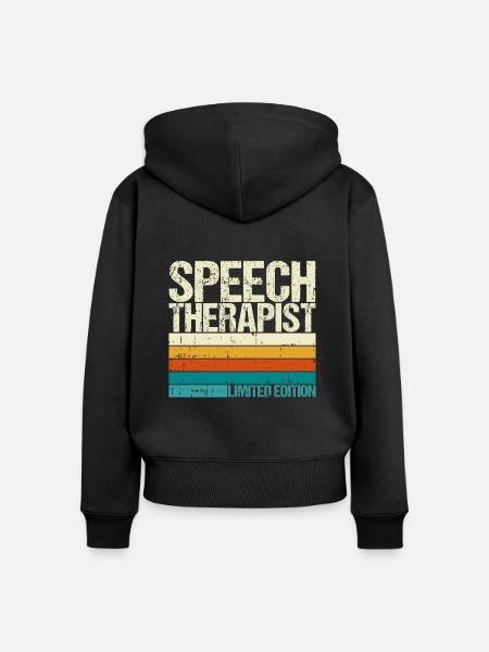 Sprachtherapeut Logopäde Geschenk - Frauen Premium Bio Zip Hoodie - Schwarz