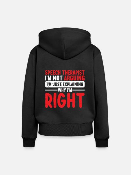 Sprachtherapeut Logopäde Geschenk - Frauen Premium Bio Zip Hoodie - Schwarz