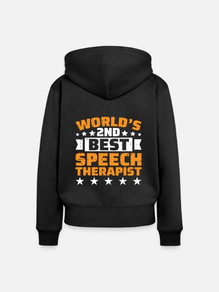Sprachtherapeut Logopäde Geschenk - Frauen Premium Bio Zip Hoodie - Schwarz