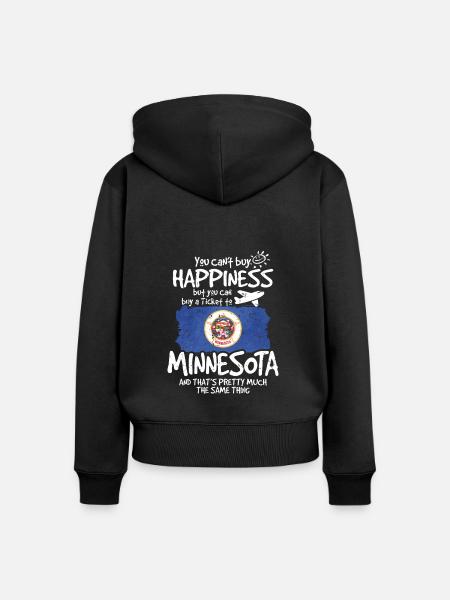 Minnesota - Frauen Premium Bio Zip Hoodie - Schwarz