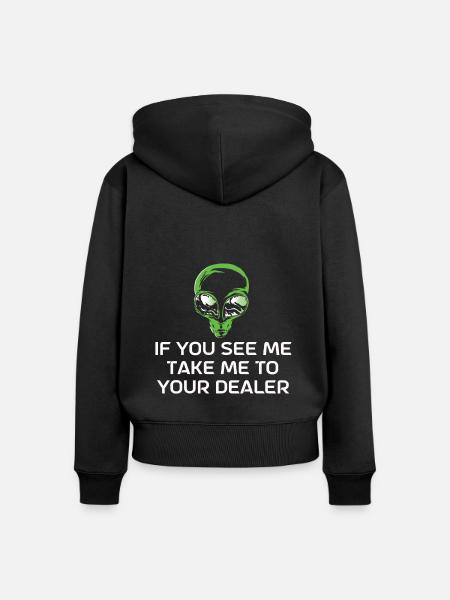 Alien - Frauen Premium Bio Zip Hoodie - Schwarz