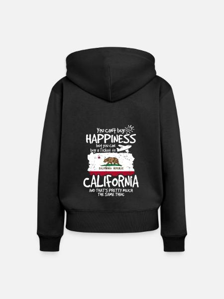 Kalifornien - Frauen Premium Bio Zip Hoodie - Schwarz