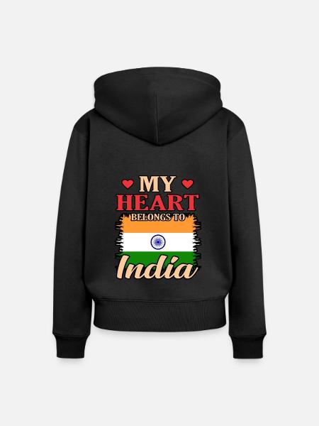 Indien - Frauen Premium Bio Zip Hoodie - Schwarz